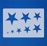 Motiv-Schablone 8 Sterne von 1cm - 7cm