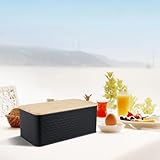 Aufbewahrungsboxen mit Deckel, Bambus-Metallbehälter, atmungsaktiv, mit Loch, 33 x 18 x 13,5 cm, Halter für Sandwichkuchen