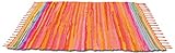 Bestlivings Flickenteppich 50 x 80 cm aus handgewebter Baumwolle in Orange - Coral, viele Variationen