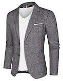 PJ PAUL JONES Herren Blazer Regular Fit Sakko Sportlich Freizeit Modern Anzugsjacke für Hochzeit Business (Dunkelgrau, 2XL)