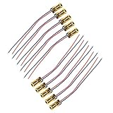 Laser Head Diode, Red Laser Modulem, Laser Punkt Dioden, 10 Stücke Rote Laserdiode 3V, Anschlüssen Kopfaußendurchmesser 3V 650nm 5mW 6mm, für Füllstandsmessgerät Bodeninstrument