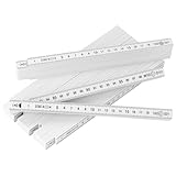 QWORK® 5 Stück Gliedermaßstab, 2m Plastik Glasfaser-Massstab Schwarz, Zollstock, Maßstab