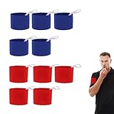 YFaith 10 Stück Kapitänsbinde, Verstellbare Spielführerbinde, Kapitäns-Sportarmban mit Lanyard und Klebeflicken, Rote und Blaue Armbinde für Fußball, Rugby, Tennis, Basketball