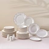 Karaca 53-teiliges Tafelservice, Dinner Set für 12 Personen - White - 53 Piece