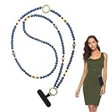 Telefon-Lanyard, Perlen-Telefongurt | Modischer Handy-Kettengurt, elegante Anti-Verlust-Telefon-Charmkette, Perlen-Umhängeband mit Laschen für Telepho-Befestigung