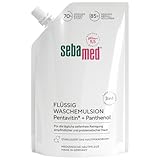 Sebamed Flüssig Wasch-Emulsion Nachfüllbeutel 400 ml, Reinigung für empfindliche und problematische Haut, hilft gegen Reizungen und Austrocknung, zur Hand-, Gesichts- und Körperreinigung geeignet