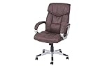 Ergonomischer Bürostuhl, Chefsessel mit Wippmechanik & Gepolsterten Armlehnen Höhenverstellbarer Drehstuhl, 360° Drehbar PC Stuhl Komfortabler Schreibtischstuhl für Homeoffice & Büro Vintage Braun