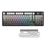 ATTACK SHARK X98PRO Gasket Mechanische Gaming-Tastatur, BT/2,4G Wireless/USB-C, LED-Bildschirm und CNC-Knopf, RGB-Seitengravur, 98 Tasten Hot-Swap-Linearschalter, 4000mAh, für PC, MAC-Black Gradient