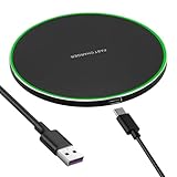 35W Kabelloses Ladegerät Schnellladung, Wireless Charger Pad mit USB-C, Induktionsladegerät Qi, Wireless Ladestation Kompatibel mit iPhone 17 16, Galaxy S23 S22 S21 S20 Note, Huawei, LG, Pixel, Pods