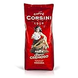Corsini Caffe Super Cremoso in Grani italienischen Espresso Bohnen - Mischung aus erstklassigen Kaffeesorten für einen vollmundigen Kaffee mit starkem Charakter und lang anhaltendem Nachgeschmack