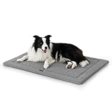 BEDSURE waschbar Hundematte Große Hunde - 104x71 cm Hundekissen waschbar für Grosse Hunde, Sherpa-Plüsch Hundebett groß mit hochdichter Schaumstofffüllung, grau