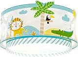 Dalber Deckenleuchte für Kinder My Little Jungle Tiere jonglieren, Deckenlampe Kinderzimmer, 76116, E27