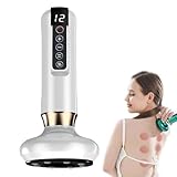 Glowfit Cellulite Massager, Cellulite-Massagegerät, 12 Gängen Schröpfgerät Elektrisch Gegen Cellulite, Verstellbares Handmassagegerät, Elektrisch Körper Massagegerät für Bauch Taille Arme Beine (Weiß)