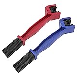 SENZEAL 2 pcs Ketten Reinigungsbürste für Auto Motorrad Fahrrad Kette Reinigung Wartungswerkzeug, Rot/Blau