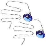 Yardenfun 2 Stück Dekorative Zugketten für Deckenventilatoren mit Kristallanhänger Metall Verlängerungsketten für Lampenzugketten Vintage Ventilatorgriffe Kompatibel mit Deckenleuchten