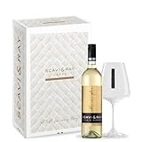 SCAVI & RAY Geschenkset – Alla Vaniglia Weißwein mit Designglas, 0,75L, 10% Vol. Alkohol – Weißwein mit Vanillearoma, perfekt zum Verschenken oder selbst genießen