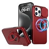 Modische Styles Magnetische Hülle für iPhone 15 14 13 12 11 Pro Max X Xr Xs Max 7 8 Plus Multifunktionale Halterung Rückseite (Für iPhone 12/Rot)