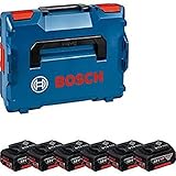 Bosch Professional 18V System Akku-Set: 6X GBA 18V 4.0 Ah (inkl. 1/1 L-BOXX-Einlage für Starter-Sets, in L-BOXX 136)