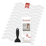 Secopad 24 Stück Anti-Rutsch Aufkleber für Badewanne & Dusche, Anti Rutsch Badewanne Sticker mit Kunststoff Schaber, Antirutsch Streifen, Selbstklebend, Transparent