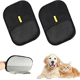 2 Stück Haarbürstenhandschuhe für Hunde & Katzen, Anti-Statik Handschuhe mit Doppelseitigem Design, Wiederverwendbare Tierhaar Entfernungs Handschuhe für Fellpflege, for Clothes, Sofas, Carpets