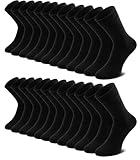 QINCAO 10 Paar Socken Herren Damen Baumwolle Herrensocken Schwarz Sport Socks Atmungsaktive,L
