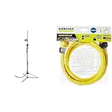 Kärcher Gartendusche (Höhe: 1,50-2,20 m, Abnehmbarer Duschstab, beweglicher Sprühkopf 180°, Dreibein und Spikes) & 2.645-122.0 Anschluss Set