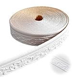 Bocguy Zierleisten Selbstklebend,10m Tapeteneckleiste,Zier- & Stuckleisten,Deckenleisten Selbstklebend,Wandleisten Selbstklebend,Fenstersprossen Selbstklebend,Für Flure, Decken, Ecken, Heimdekoration