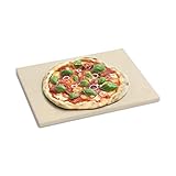 BURNHARD Pizzastein für Backofen, Gasgrill & Holzkohlegrill aus Cordierit für Brot, Flammkuchen & Pizza, rechteckig - 38 x 30 x 1.5 cm