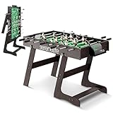 Serenelife Tischkicker Kinder & Erwachsene – Kickertisch Klappbar – Table Fussball mit 4 Bälle & gewichteten Kicker Figuren – Tischfußball mit Stahlstangen, Kinder & Erwachsene für Heim- & Spielzimmer