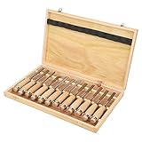 12 Stück Holz-Schnitzwerkzeug Set, Stechbeitelsatz für Holz, Tranchiermesser Holzschnitzset Hand Meißel Werkzeug Kerbschnitzsatz mit Aufbewahrungskiste für Anfänger Schnitzer