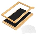 BLISSIQUEE Faltenfreies Hilfswerkzeug für Textilstifte Waschmaschinenfest und Textilfarbe Waschmaschinenfest, Bemalen Zubehör mit 10 Schablonen, Anti-Rutsch vor Textilmalerei Ideal für Tshirt Bemalen