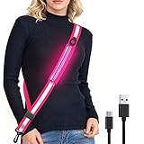 ANNJUC Reflektierende LED-Gürtelschärpe für Spaziergänge in der Nacht, wiederaufladbar, mit LED-Licht, Laufgürtel für Läufer, Spaziergänger, Rosa