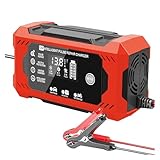 HIJYMNZPQ 12V 8A/10A Vollautomatische Auto Batterie Ladegerät Puls Reparatur LCD for Moto Blei Säure Intelligente Lade Batteriereparatur(10A)