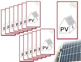 Lhbwhiz 13 Stück Aufkleber PV-Anlage,Hinweis 'Photovoltaik-Anlage/Battery' 'Photovoltaik-Anlage' Selbstklebend Photovoltaik Schild Folie,PV-Anlage hinweisschilder Folie(10x19cm)