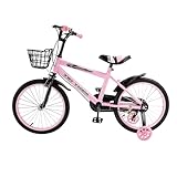 Areyourshop 18 Zoll Kinderfahrrad, Verstellbarer Sitz & Lenker, Kohlenstoffstahlrahmen, Doppelbremsen, Stoßfeste Speichenräder, Magnetische Blitzräder, Abnehmbare Stützräder, Jungen/Mädchen Fahrrad