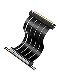 EZDIY-FAB PCIe 5.0 X16 Riser-Kabel,128 GB/s Bandbreite,für RTX 50/RTX 40,RX 9000/RX 7000 GPUs,PCIe-Erweiterungskarte, abwärtskompatibel mit 4.0/3.0,Vertikale GPU-Montage,90-Grad-Winkel–20 cm,Schwarz