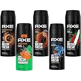 AXE Bodyspray Deo Spray Set 5x 150ml in beliebten Duftrichtungen, Männerdeo ohne Aluminium, mit 48h Schutz, effizienter Schutz vor Körpergeruch, Deodorant Klassiker