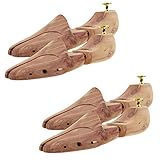 Sneakerprofi Schuhspanner aus Zedernholz Echtholz für Damen und Herren mit Doppelfeder Optimale Passform und Ventilation 2 Paar, Schuhspanner:42/43