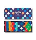 Happy Socks Gemischt farbenfrohe Geschenkbox an Baumwollsocken für Männer und Frauen,Mehrfarbig (Mix Gift Box),36-40