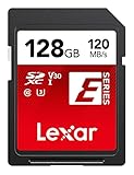 Lexar SD Karte 128GB, Speicherkarte SD, Bis zu 120 MB/s Lesegeschwindigkeit, UHS-I, U3, V30, C10, Full-HD and 4K UHD SDXC Memory Card