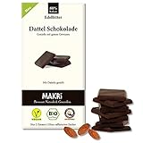 MAKRi® BIO Dattel Schokolade - ohne raffinierten Zucker, Mit Datteln gesüßt, Vegan & Fair gehandelt (Edelbitter 80%, 1 Tafel)