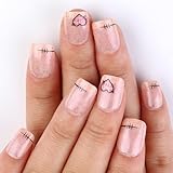 24 PCs French Press Auf Nägeln Kurzer Stick Auf Nägeln Herz Künstliche Nägel Valentinstag False Nägel Für Frauen