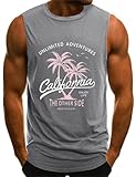 Voqeen Tank Top Herren Sommer Muskelshirts Ärmelloses Baumwolle Unterhemd Gym Sport Tanktop Trägershirts Bodybuilding Achselshirts Fitness Laufshirt für Männer