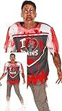 FIESTAS GUIRCA Untoter Football Spieler Halloween Kostüm Herren – Blutiger Quarterback High School Uniform – Rugby Zombie Kostüm Herren Halloween M 48-50
