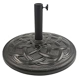 T&Jero Tischschirmständer, rund, robust, für Terrasse, Markt, 19 kg, Schwarz