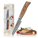 Wakoli EDIB Pro Gemüsemesser aus Damaststahl (VG10 Kern) mit 10 cm Schälmesser Klinge – scharf & ergonomisch – Damastmesser mit Pakkaholzgriff in Geschenkbox – Damast Küchenmesser für Obst & Gemüse