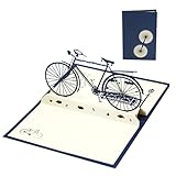 Abi 2025 Deko, Pop Up Karte, Abschluss Deko, GrußKarten mit 3d FahrräDern, Retro Fahrradpostkarte, mit Umschlag Karte KlappgrußKarte,Papierschnittmuster für Ihre Lehrer, Freunde