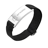 XUANPAI Notfallarmband für Erwachsene Senioren Männer Frauen - SOS Armband mit Telefonnummer und Name Verstellbar Elastisches Nylonseil Notfall Armband für Epilepsie und Diabetes