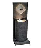 Dehner Gartenbrunnen Triton, Terassenbrunnen frostbeständig, Brunnen für Außen, mit LED Beleuchtung, ca. 96.5 x 36.5 x 33.5 cm, Polyethylen, schwarz