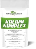 Kalium Tabletten Komplex Potassium Gluconat 100% Vegan Hochdosiert GMO-Frei + ohne Konservierungsstoffe für Männer und Frauen (600 Stück MAXIMAL Rabatt)